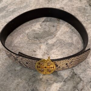 Tory Burch Elegant Gold and Brown Belt